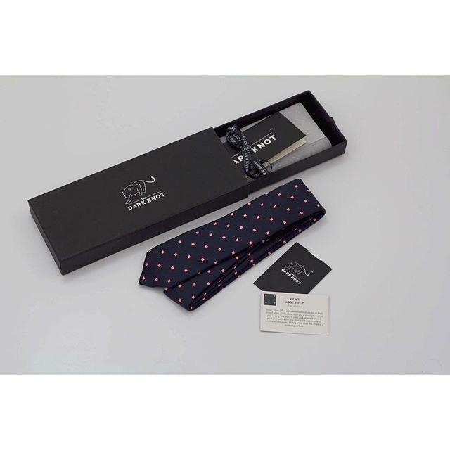 Kent Abstract Skinny Silk Tie, Navy / Silver / Red