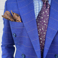 Burgundy & Gold Floral Silk Tie