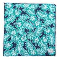 Navy Floral Linen Pocket Square