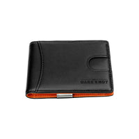 Lexington Slim Leather Wallet, Black / Orange