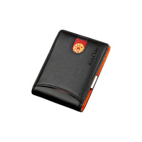 Lexington Slim Leather Wallet, Black / Orange