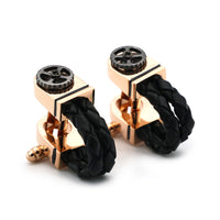 Black Leather Rope Cufflinks