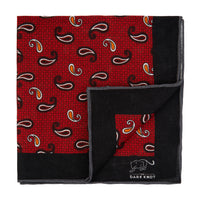 Red, Orange & White Linen Pocket Square