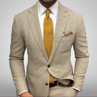 Yellow & Brown Foulard Silk Tie from The Dark Knot