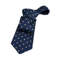 Navy & Gold Geometric Foulard Silk Tie