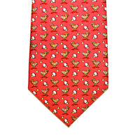 Coral Printed Silk Tie
