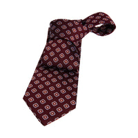 Burgundy & Orange Foulard Silk Tie