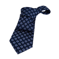 Navy & Blue Foulard Silk Tie