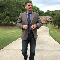 Navy & Brown Foulard Silk Tie