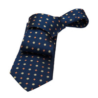 Navy Geometric Silk Tie