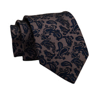 Brownish Gold Paisley Silk Tie