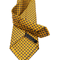 Menaggio Printed Foulard Silk Tie, Yellow / Brown