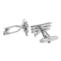Oahu Airplane Rhodium Plated Cuffinks