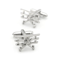 Oahu Airplane Rhodium Plated Cuffinks