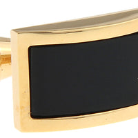 Oakfield Black Enamel Gold Rhodium Plated Cufflinks