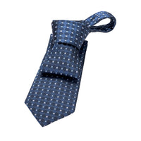 Bluish Grey Geometric Foulard Silk Tie