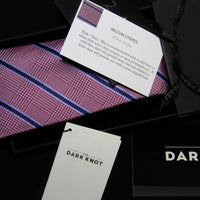 Pink and Navy Striped Silk Tie