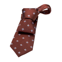 Burgundy & Silver Geometric Foulard Silk Tie