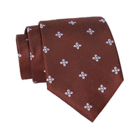 Burgundy & Silver Geometric Foulard Silk Tie