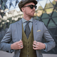 Green Geometric Silk Tie