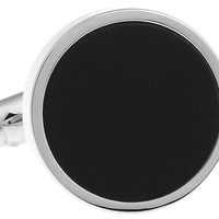 Pomfret Black Onyx Rhodium Plated Cufflinks