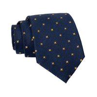 Navy & Gold Geometric Foulard Silk Tie