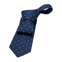 Navy & Light Blue Geometric Foulard Silk Tie