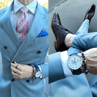 Cream w / Red Floral Silk Tie