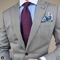 Light Blue Foulard Silk Pocket Square