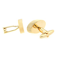 Sheridan Gold Oval Rhodium Plated Cufflinks