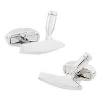 Golf Club Rhodium Plated Cufflinks