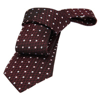 Burgundy Polka Dot Silk Tie
