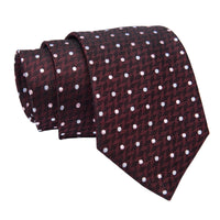Burgundy Polka Dot Silk Tie