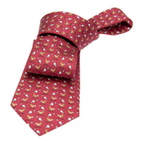 Burgundy Printed Silk Tie