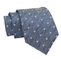 Bluish Grey Foulard Silk Tie