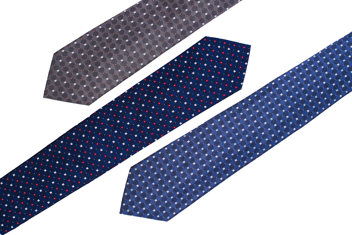 BEIGE FOULARD ON SALMON BACKGROUND SILK TIE