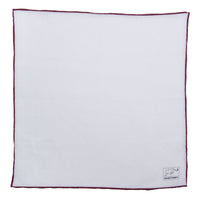 White Linen Pocket Square w/ hand rolled edges