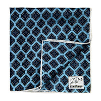 Light Blue, Navy & Grey Abstract Silk Pocket Square
