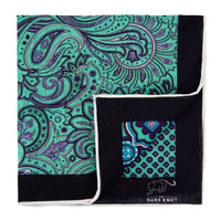 Light Green & Pink Multi Patterned Linen Pocket Square