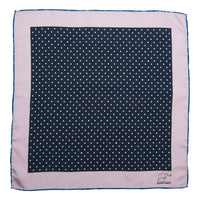 Navy and White Silk Polka Dot Pocket Square