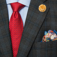 Three Ties, Pocket Squares and Lapel Flowers Starter Kit