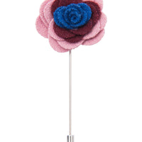 Pink Burgundy and Blue Felt Lapel Flower