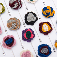 Washington Lapel Flower, Grey / Burgundy