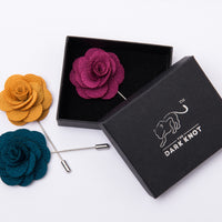 Three Ties, Pocket Squares and Lapel Flowers Starter Kit