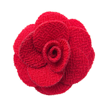 Red lapel flower