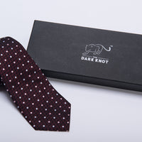 Burgundy Polka Dot Silk Tie