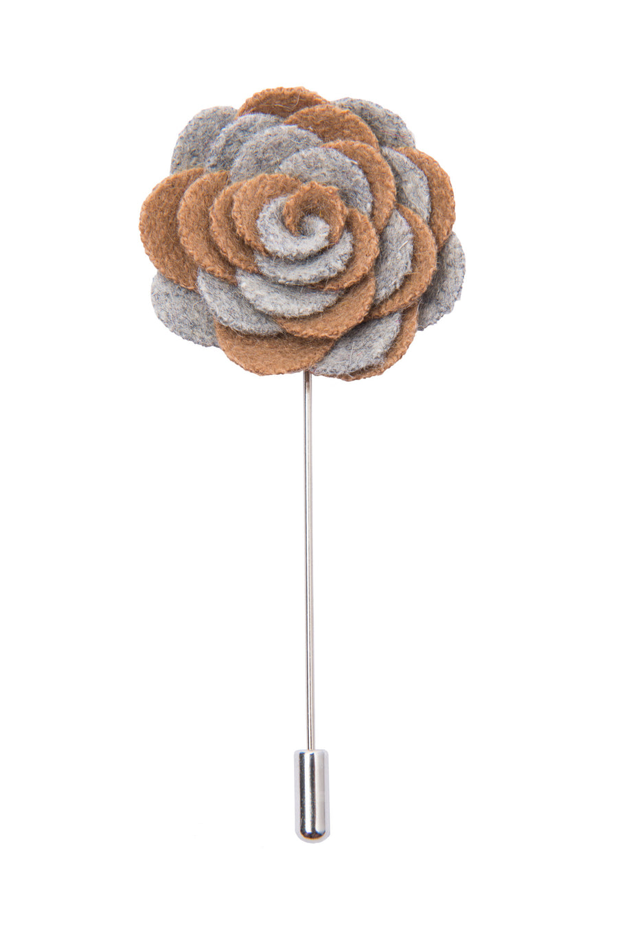 Grey and beige lapel flower