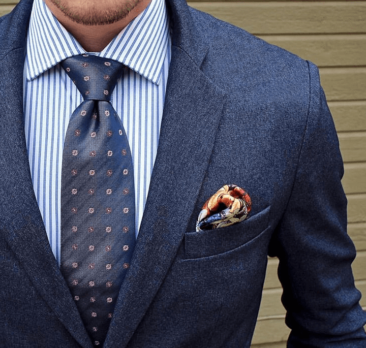 Bluish Grey Foulard Silk Tie