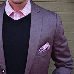 Light Pink Paisley Silk Pocket Square 