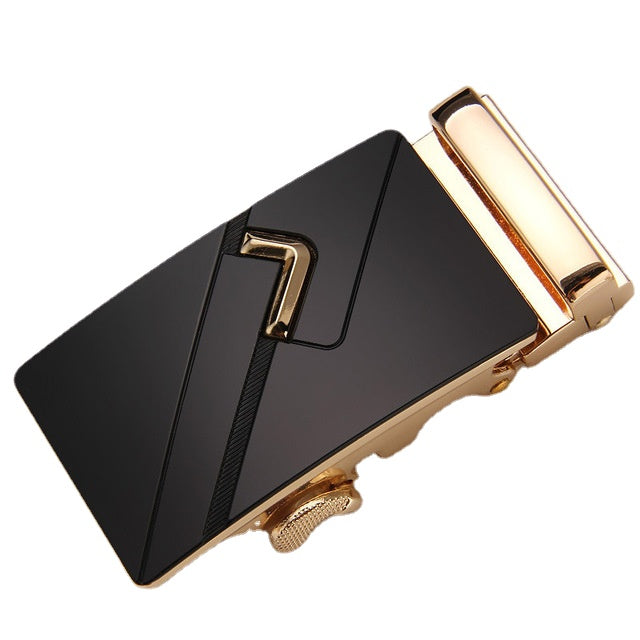 Black Onyx & Gold Belt Buckle 